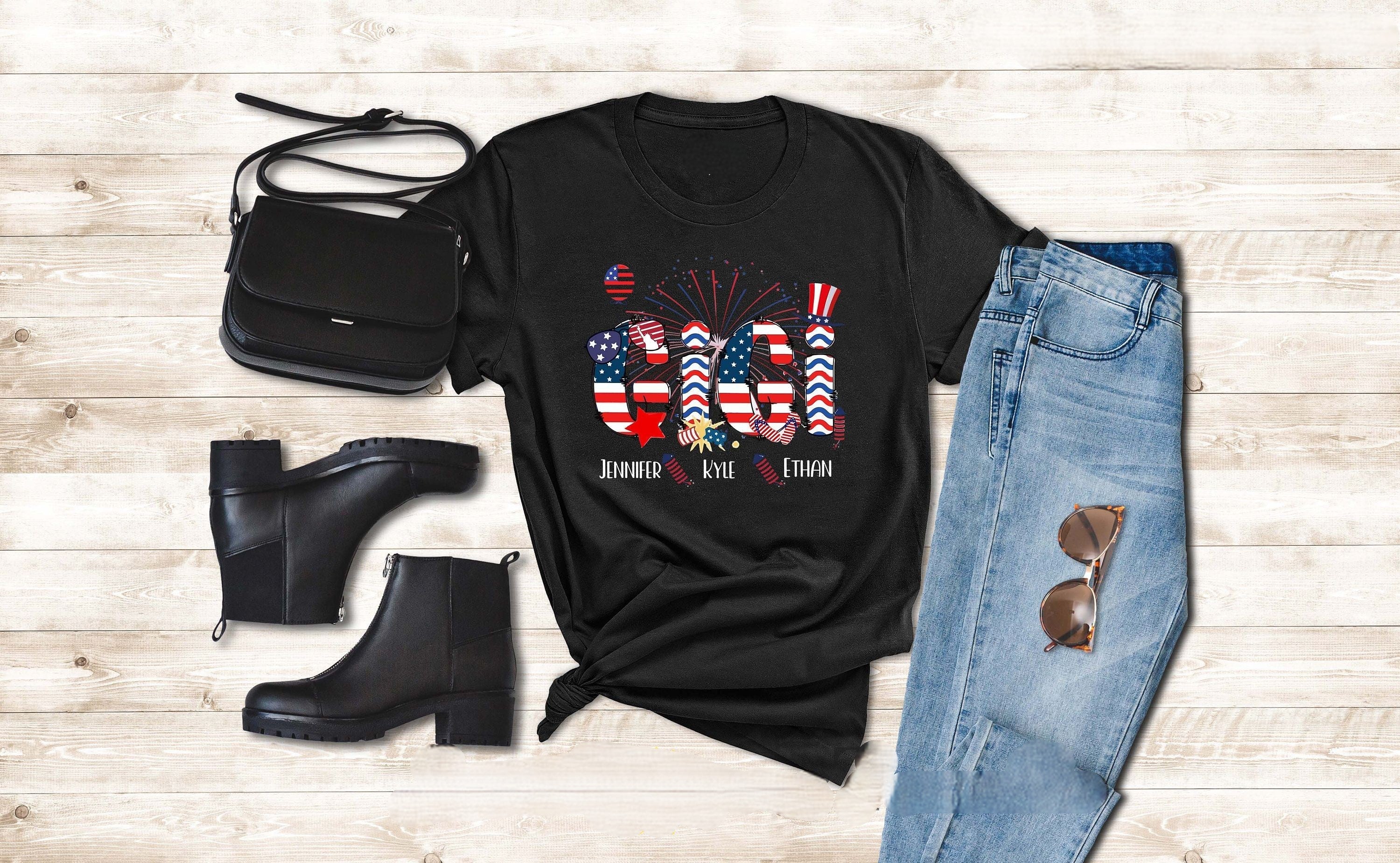 Personalized Patriot Grandma T-shirt