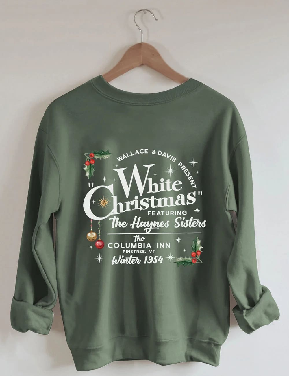 White Christmas Print Casual Sweatshirt