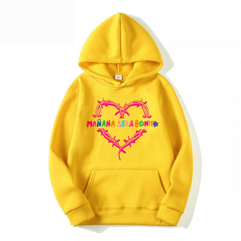 Pink Heart Print Hoodie