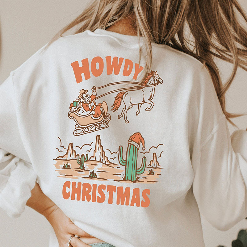 Howdy Christmas Cowboy Santa Sweatshirt