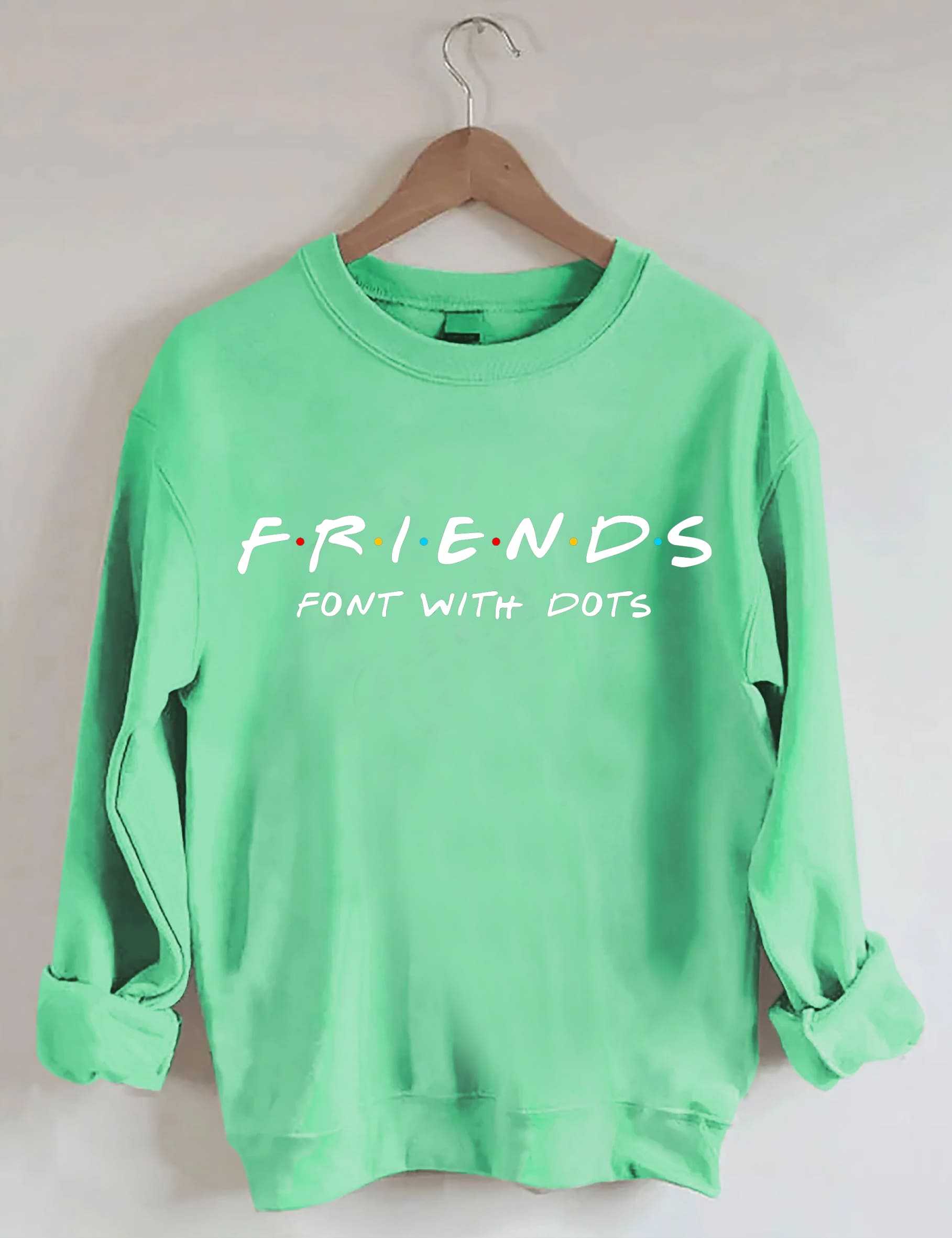 Font with Dots Print Sweatshirt