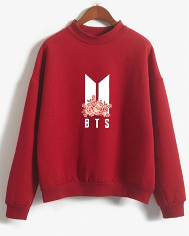 BTS Stylish Floral Printed Sweatshirt