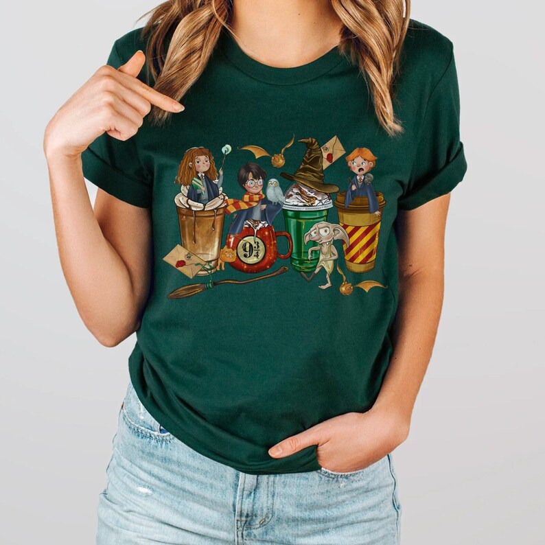 Magic School Coffee Cute Print T-shirt
