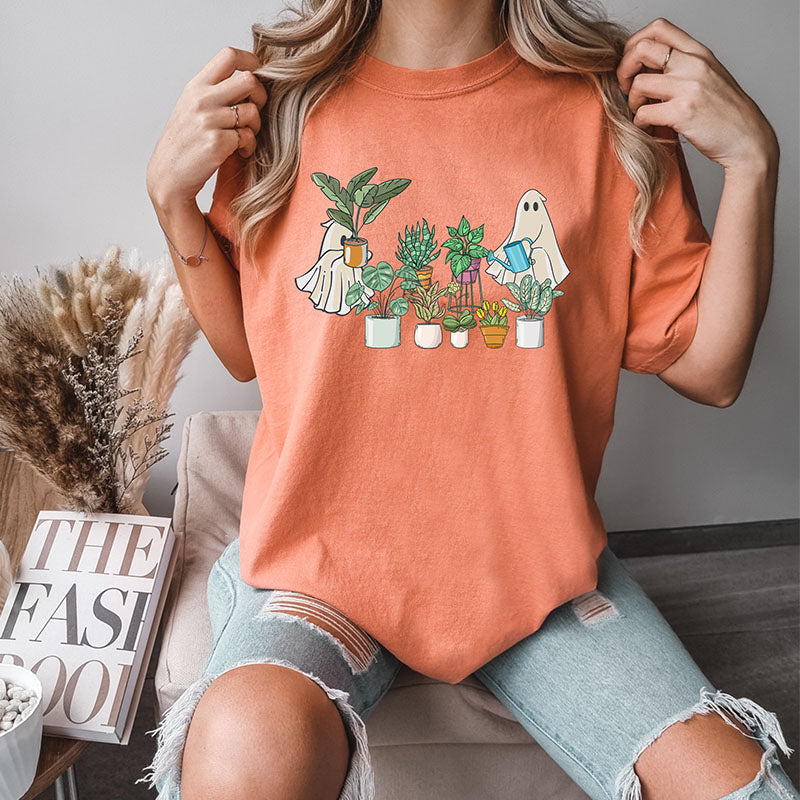 Cute Ghost Halloween Plant T-shirt