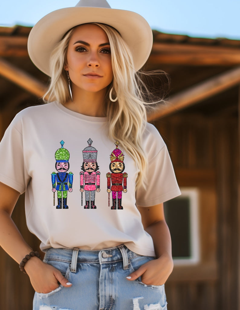 Nutcracker Christmas Glitter T-shirt