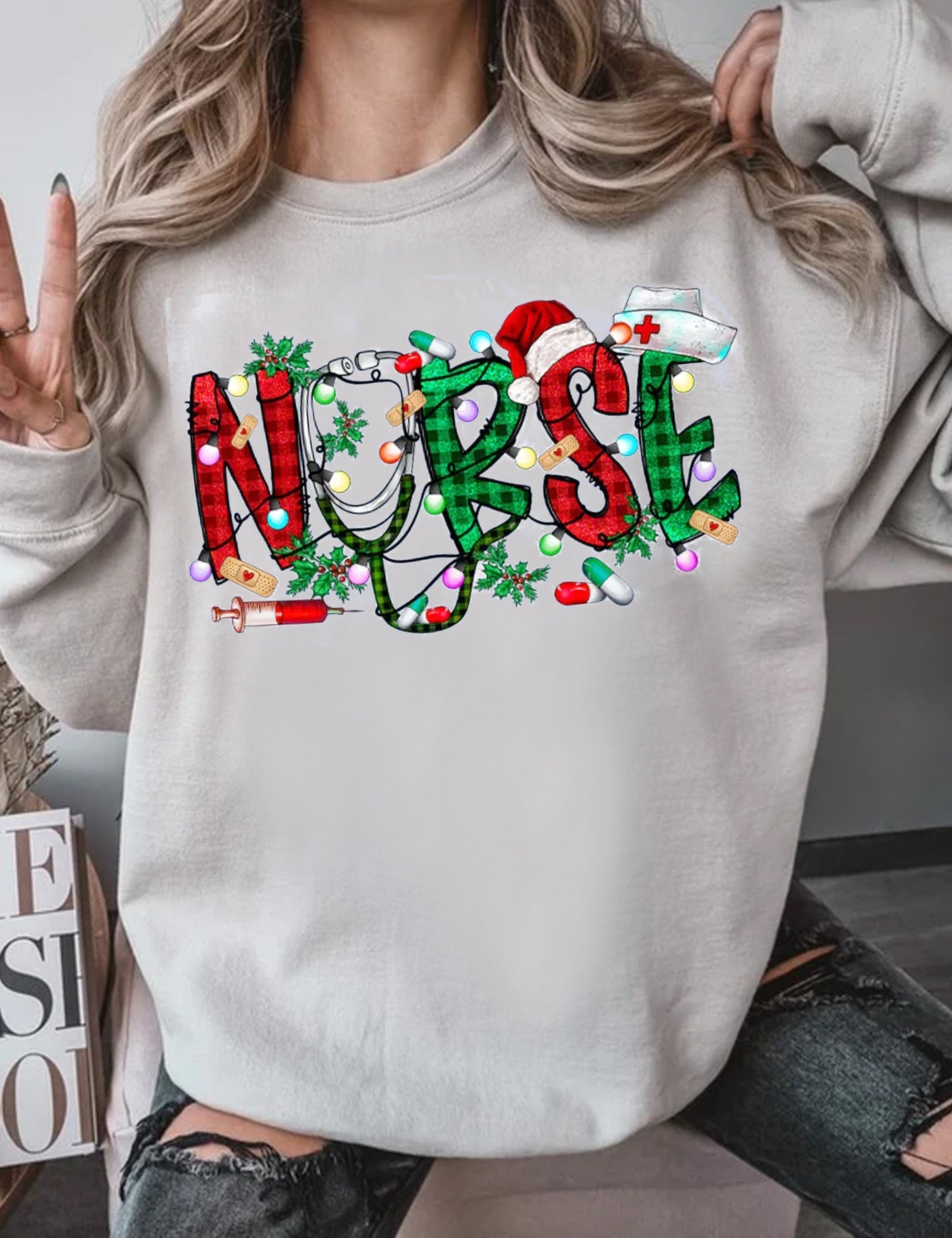 Christmas Nurse Casual Sweatshirt
